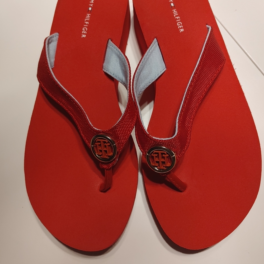 Tommy Hilfiger Red  Sandals Women's 7M